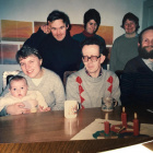 Top row: Ian, Bernadette, Rosie. Bottom row:Caroline (proably with baby Emily Coombes), Alan, James.