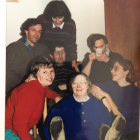 1st row, L to R: Philipp and Cherry How, Ian Tearle. Blue cardigan: Eileen Barr, middle: Stephen Cooke, red cardigan: Caroline Latimer